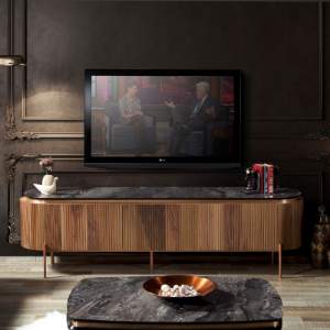 bugatti walnut & bronze tv ünitesi resmi