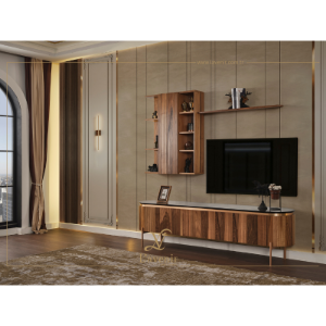 bugatti walnut & bronze tv ünitesi resmi